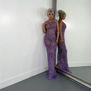 Alglist purple bejeweled dress. Only has been worn once